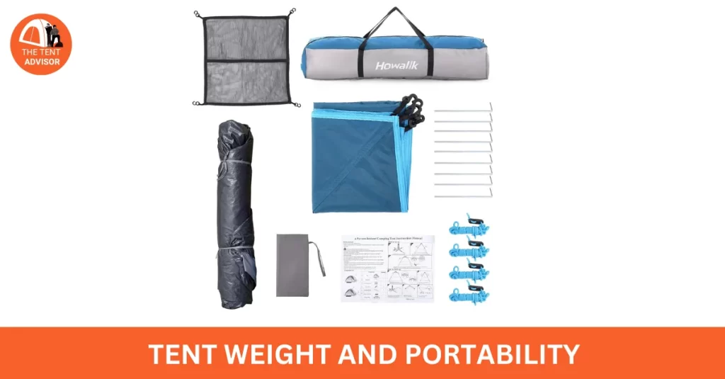 3. Tent Weight and Portability